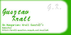 gusztav krall business card